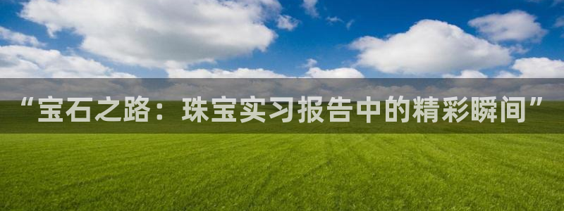 腾耀3娱乐众推8 28：“宝石之路：珠宝实习报告中的精彩瞬间